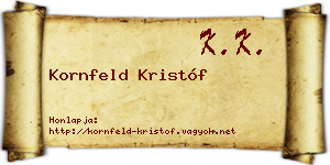 Kornfeld Kristóf névjegykártya