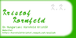 kristof kornfeld business card