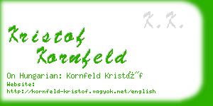 kristof kornfeld business card